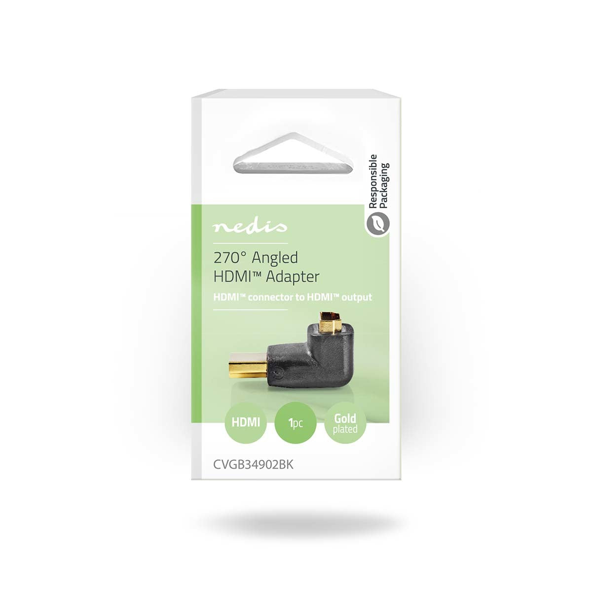 Nedis HDMI Adapter verloopplug HDMI female connector naar haaksmodel HDMI male