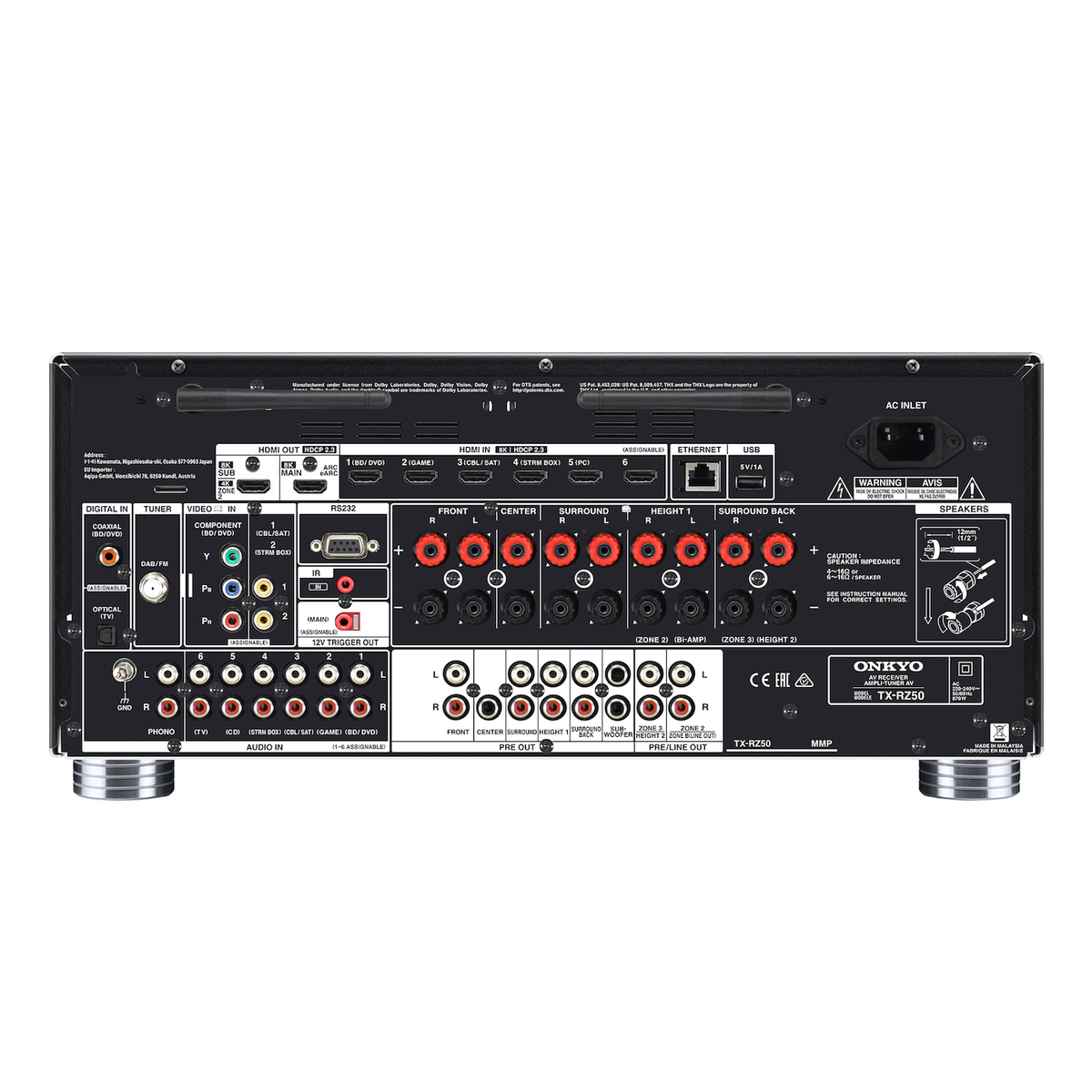 Onkyo TX-RZ50B Receiver Surround