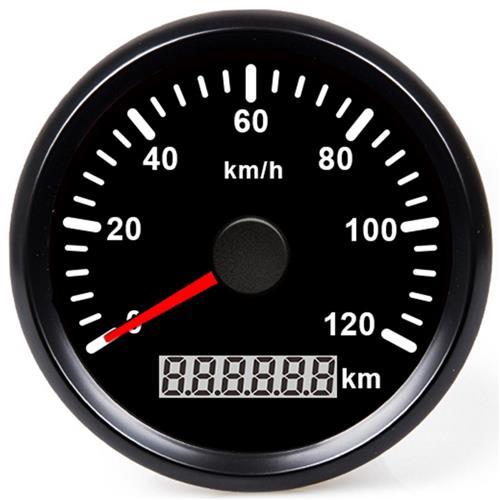 Hollex GPS Snelheidsmeter analoog 0-120km/h 12/24 Volt zwart