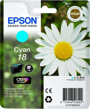 Epson 18 cyaan Inkjet 18, 180 Pagina's