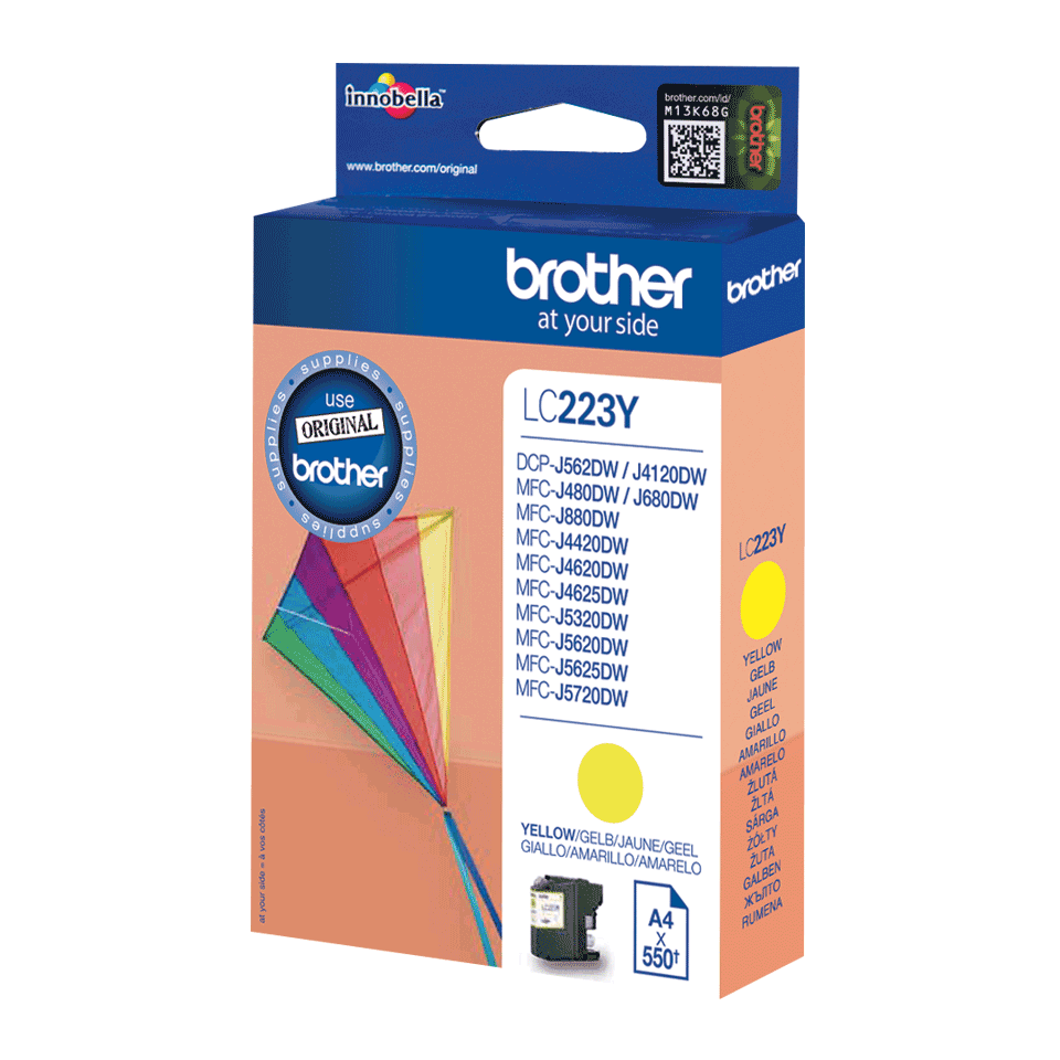 Brother LC-223Y Cartridge geschikt tot max 550 pagina´s