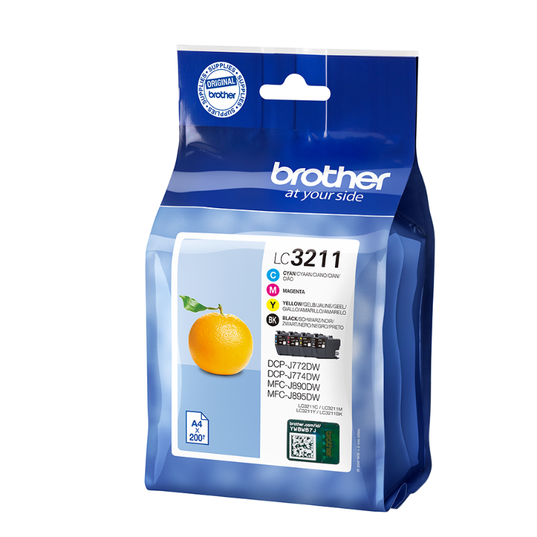 Brother LC-3211VAL Voordeelpak 1x LC3211bk, 1x 3211C, 1x 3211M, 1x 3211Y