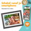 Pora & Co Digitale fotolijst 10 inch met WiFi en Frameo App wit met bruin