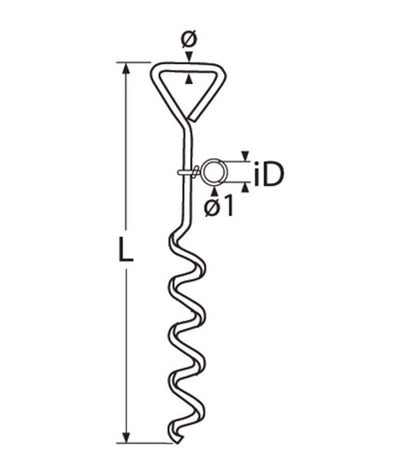 Seilflechter Grondanker 420 mm spiraal met oog
