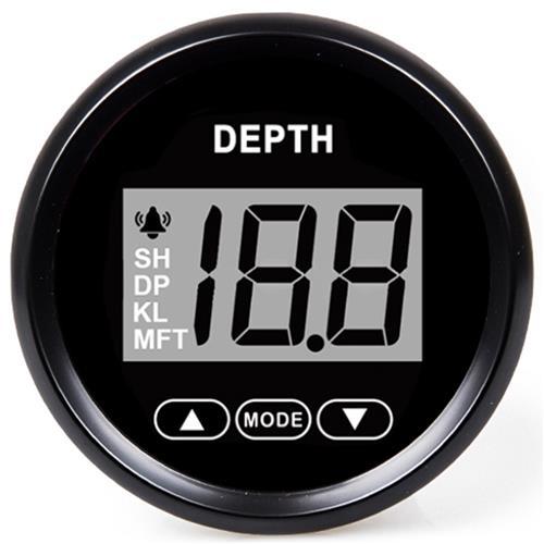 Hollex Dieptemeter 12/24 Volt met spiegeltransducer zwart