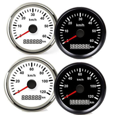 Hollex GPS Snelheidsmeter analoog 0-120km/h 12/24 Volt wit