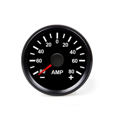 Hollex Ampèremeter 12/24 Volt tot 80 Ampère met Shunt zwart