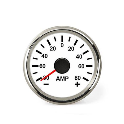 Hollex Ampèremeter 12/24 Volt tot 80 Ampère met Shunt wit