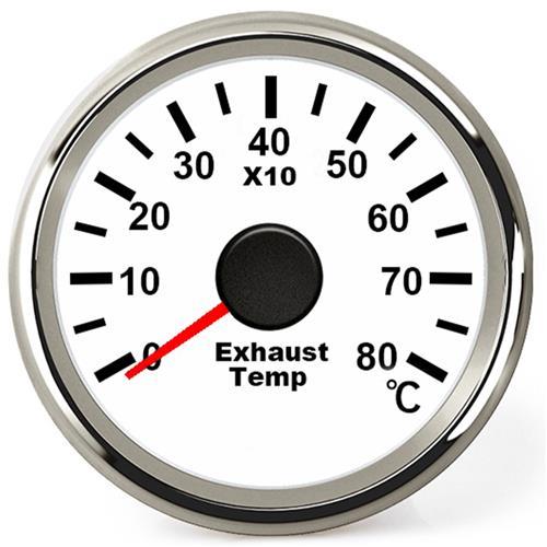 Hollex Uitlaattemperatuurmeter 12/24 Volt 0-80°C wit